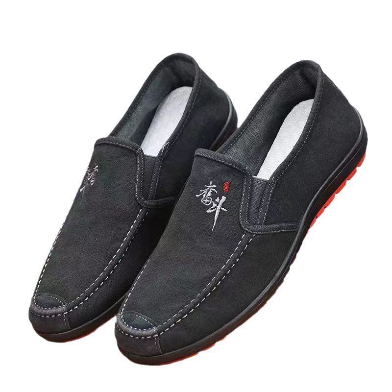 Spring and Autumn New Old Beijing Cloth Shoes Men's Canvas Slip-on Casual Sports Single-Layer Shoes Comfortable Lazy Shoes