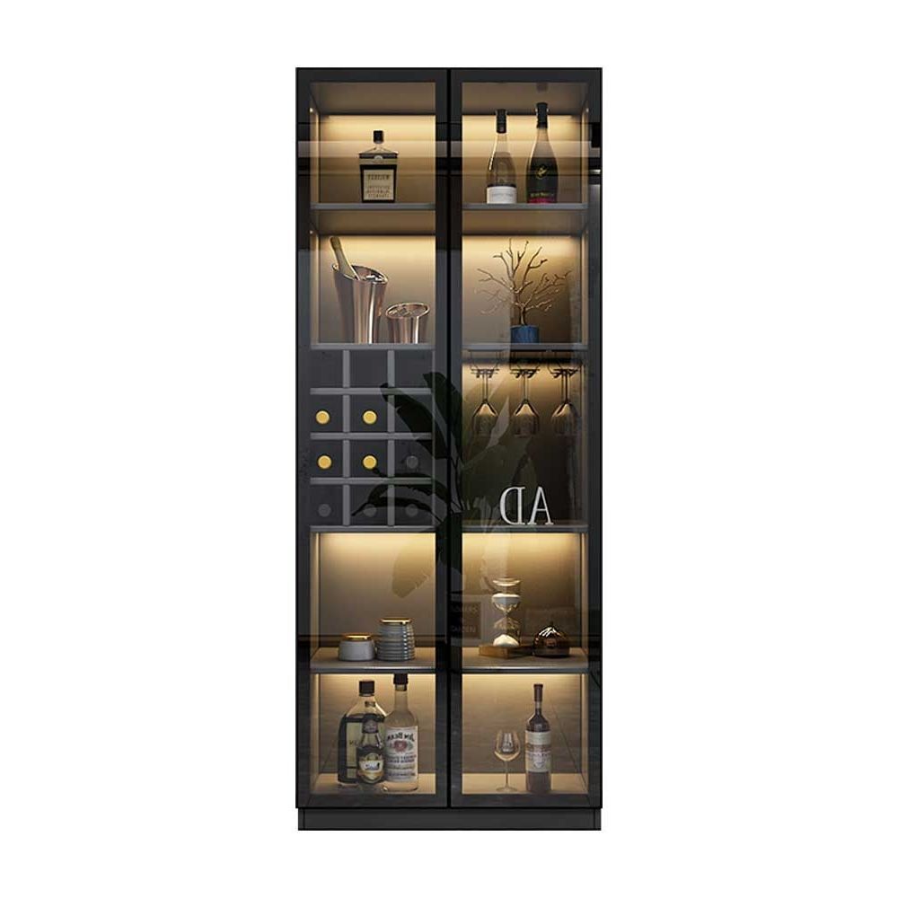 轻奢酒柜靠墙储物柜现代简约高档餐边柜家用一体边柜玻璃门展示柜