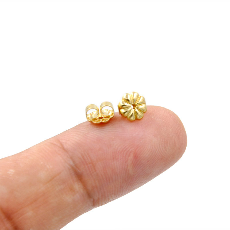 Brass Butterfly Clasp Stud Earrings Earplug Copper Embossed Earrings Back Plug Metal Ear Forcing Ornament DIY Accessories Ear Back Buckle Cap