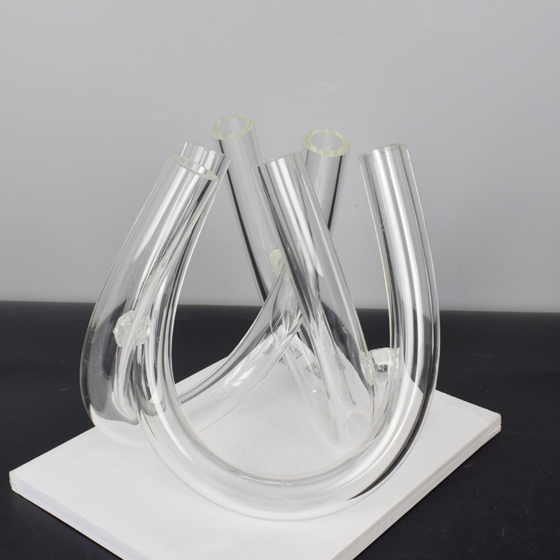 创意u型透明玻璃试管花器摆件花插炫彩花瓶摆设样板房餐桌装饰品