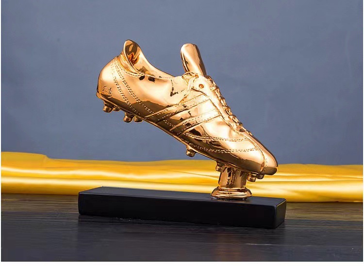世界杯定制金靴奖 树脂奖杯镀金足球先生射手奖金鞋比赛奖杯球迷