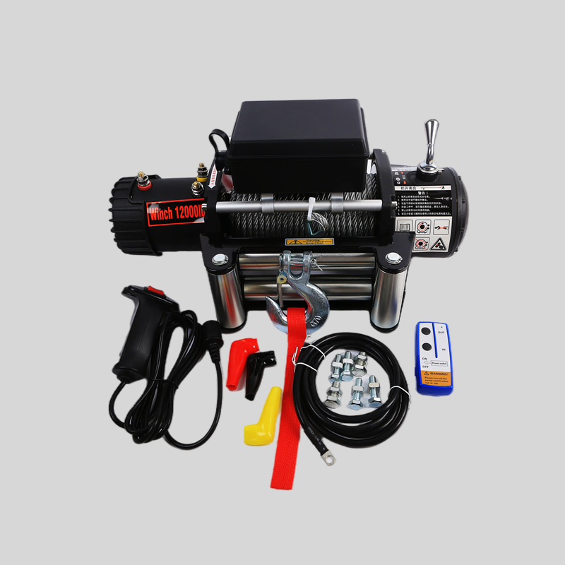 越野车车载电动绞盘12v防水12000磅汽车自救便携工具24v小吊机