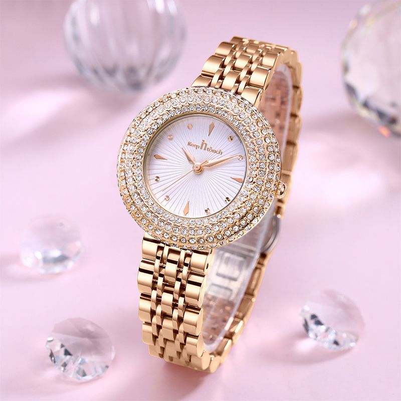 外贸跨境现货一件代发满钻女士手表时尚防水抖音快手爆款手表女表