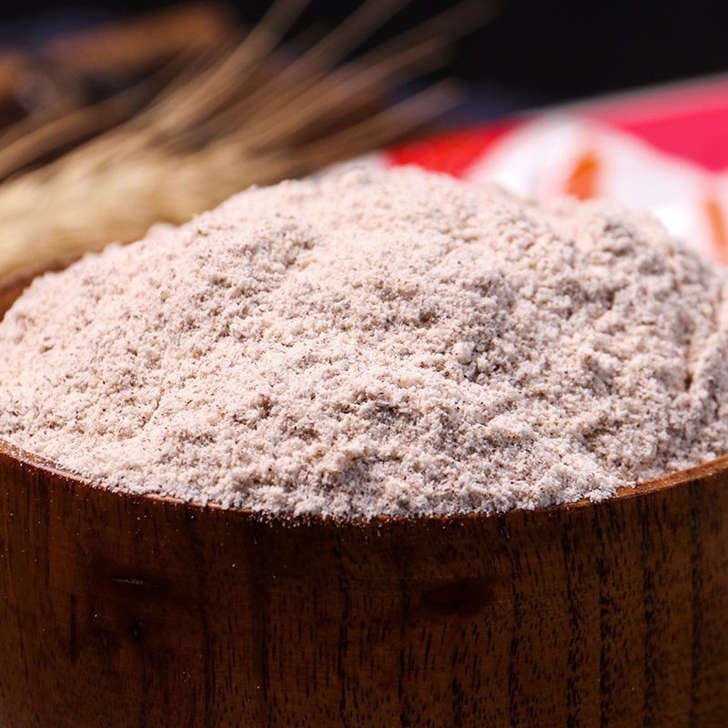 石磨黑全麦面粉蛋糕粉杂粮面粉黑麦粉荞麦面粉馒头包粉1斤3斤5斤