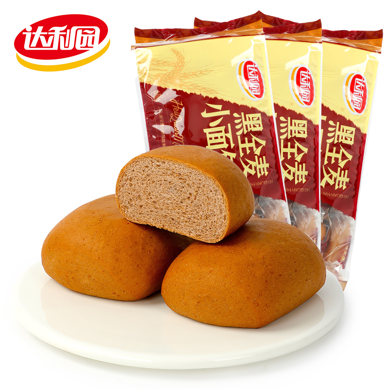 达利园黑麦小面包全麦400g营养粗粮健康早餐手撕代餐独立包装