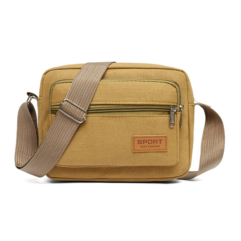 Multi-Tier Business Bag Wallet Canvas Crossbody Women's Bag Shoulder Bag Messenger Bag Casual Bag Men's Small Square Bag