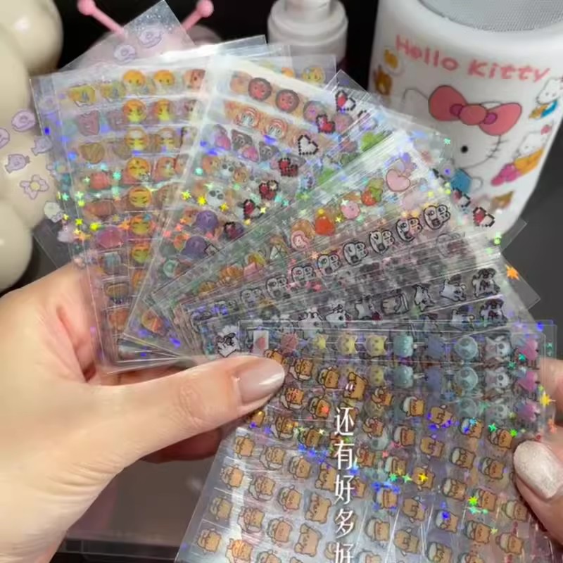 迷你小鼻嘎贴纸切膜贴纸4800枚咕卡素材装饰小图案女孩儿童玩具