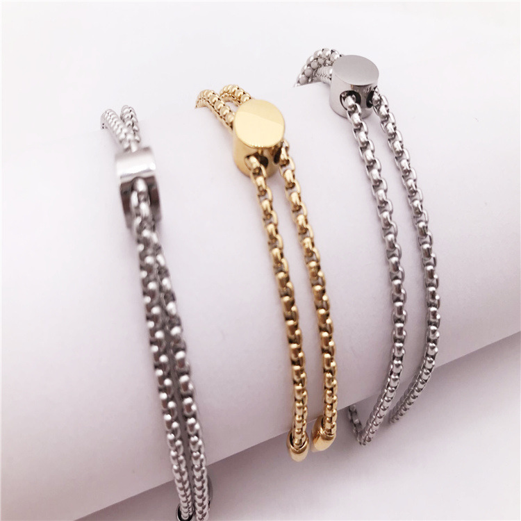 厂家批发diy不锈钢饰品配件 不锈钢手链光面可调节扣拉拉扣现货