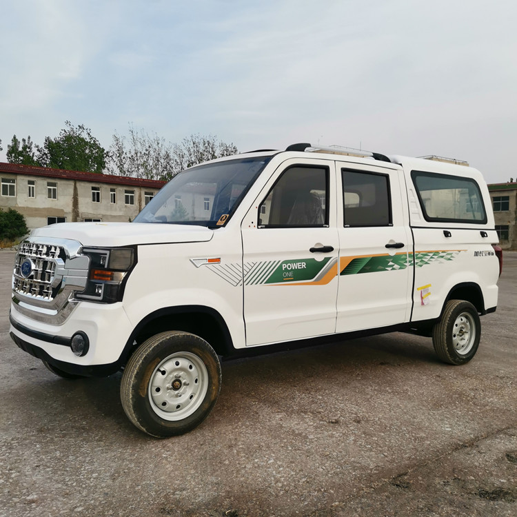 油电两用电动四轮双排皮卡拉货载客成人电动车大功率加盖全封闭皮