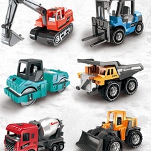 工程车玩具批发6件套儿童玩具车合金推土压路机车模型地摊货源