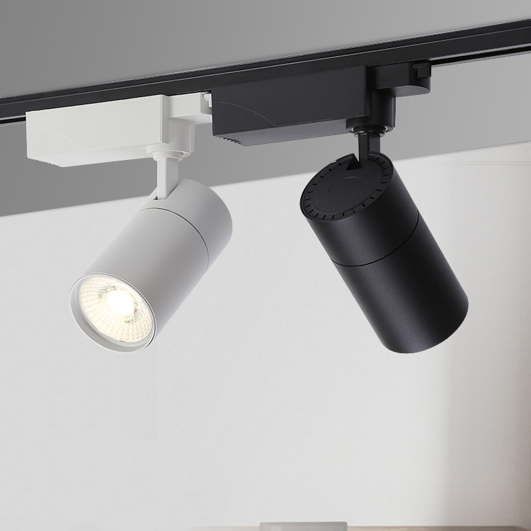 变焦射灯led轨道灯服装店背景墙展厅商用可聚光散光cob调焦导轨灯