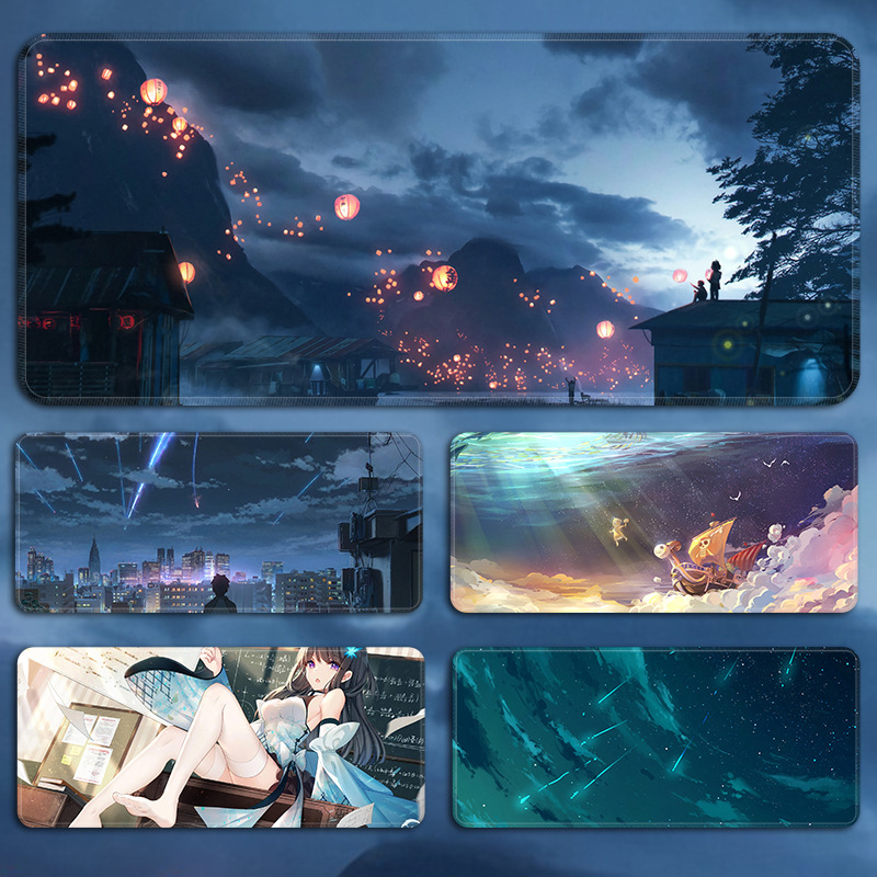 动漫鼠标垫超大桌垫电竞游戏男生二次元卡通动漫书桌垫子