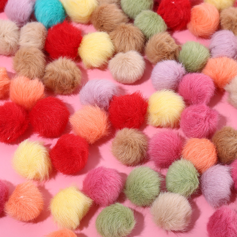 仿水貂毛毛球 手工缝制小毛球发饰头饰配件毛球圣诞毛球