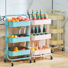 拉斯克手推车厨房置物架带轮移动卧室客厅收纳架子家用多层水果篮
