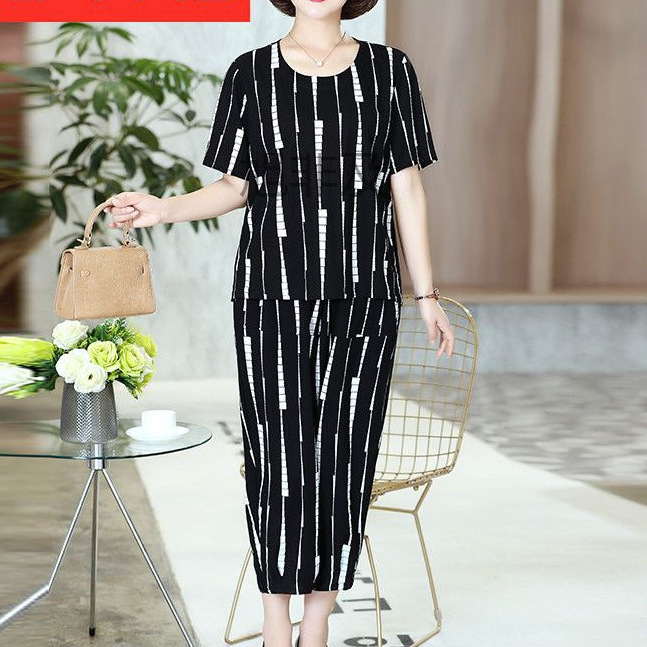 x痱200斤老人衣服女中老年夏季加肥胖妈妈太太加大码奶奶装夏装套