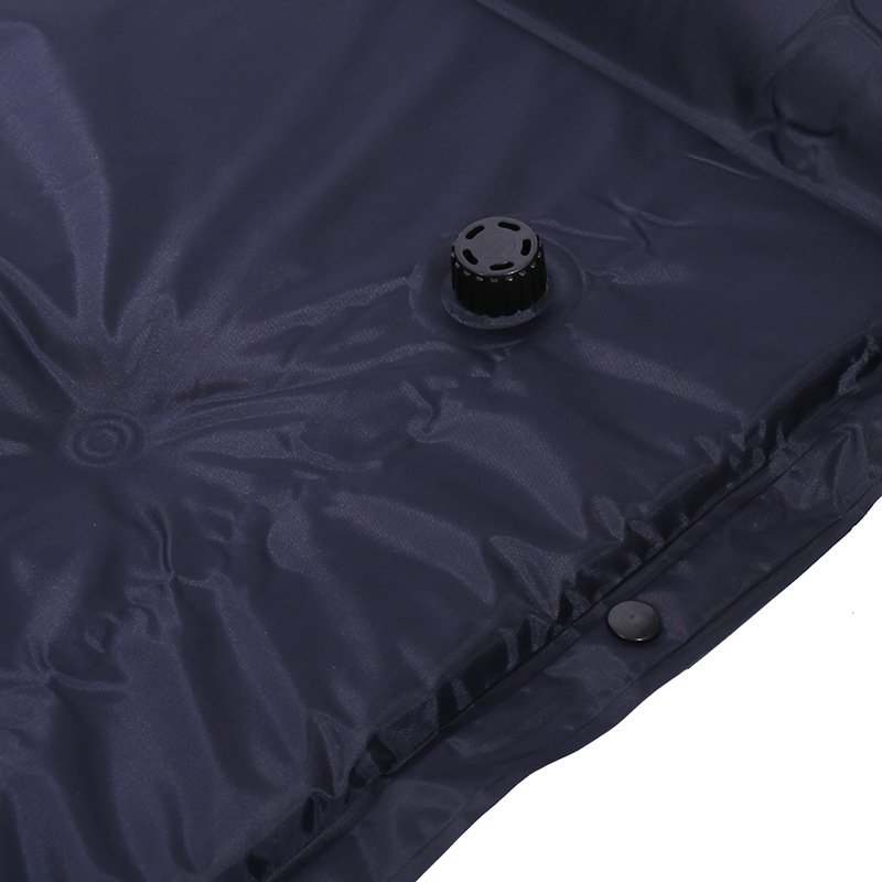 Nine-Point Automatic Inflatable Mattress Outdoor Camping Single Double Stitching Moisture Proof Pad Navy Blue Camping Mattress