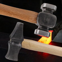 Iron hammer Blacksmith forging household wooden handle Hand