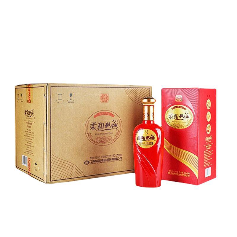 双沟 柔和双沟红 52度450ml*6瓶整箱装 浓香型白酒-阿里巴巴