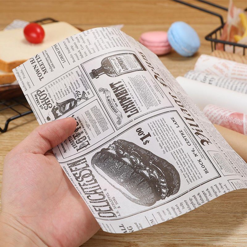 美式防油纸托盘纸餐盘垫纸垫盘纸小吃隔油防油纸三明治汉堡包装纸