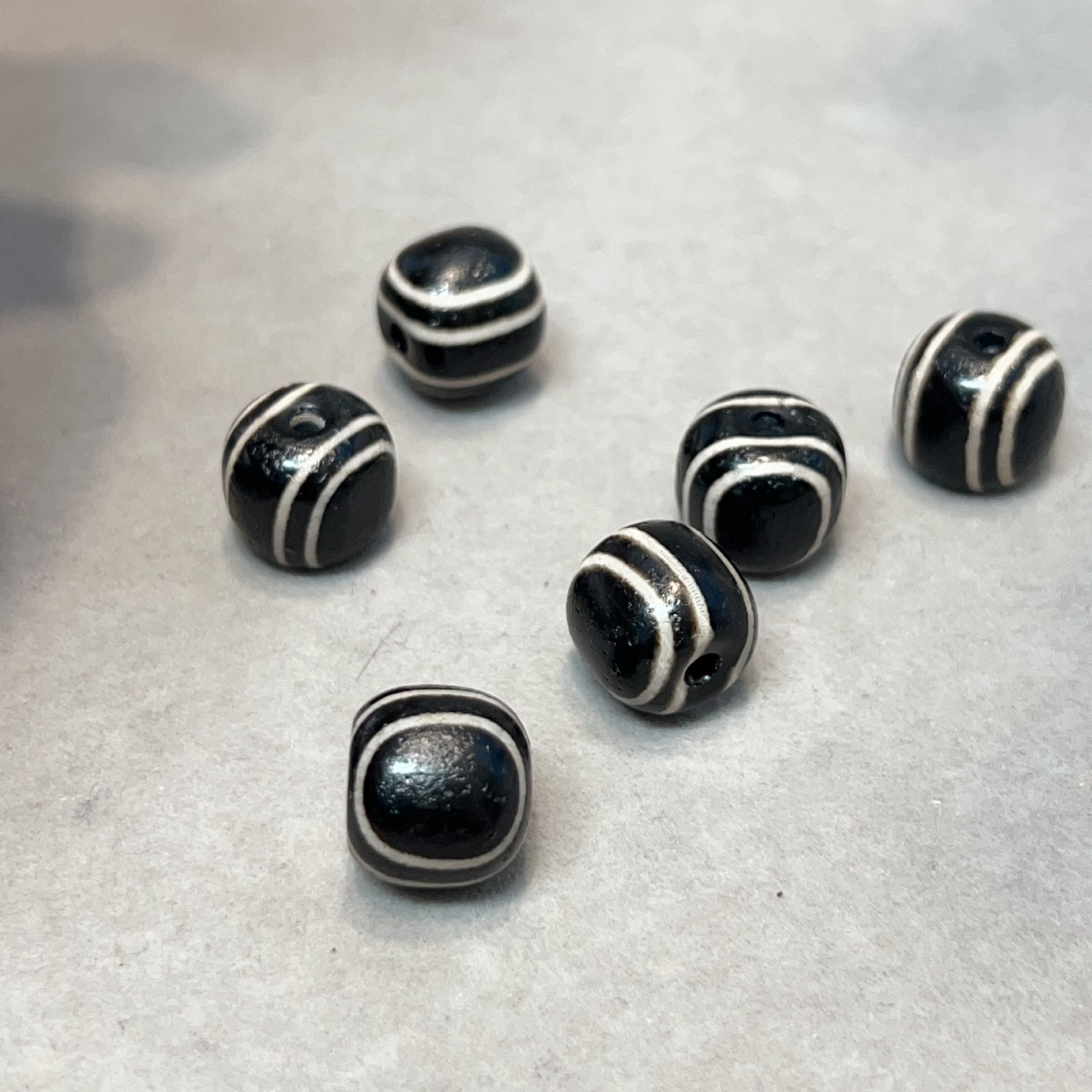 文玩黑玛瑙雕刻天眼天珠复古做旧文玩配珠手串配珠配饰老型珠diy