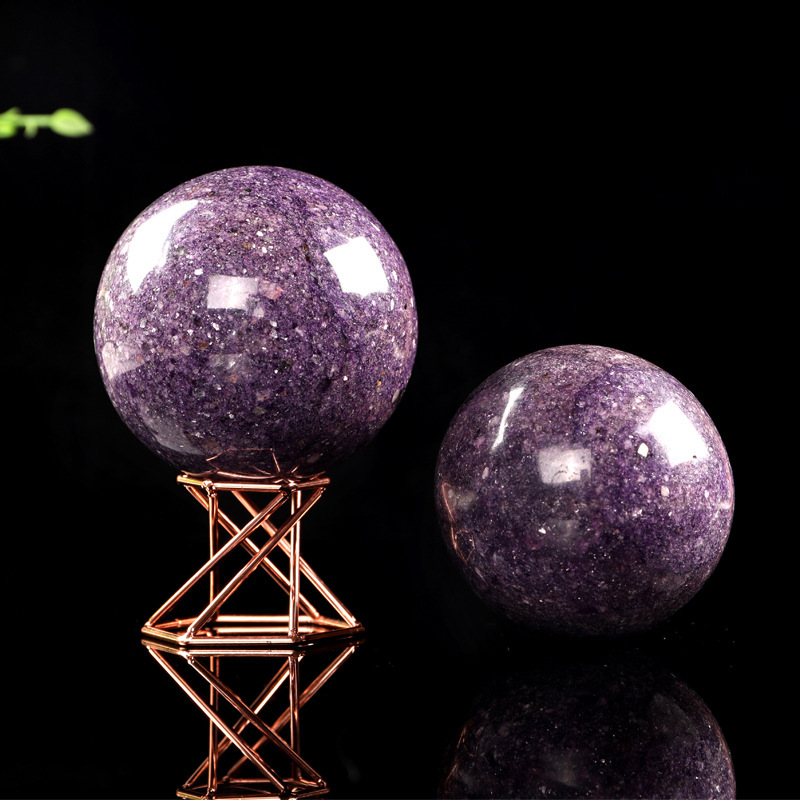 厂家供应 紫云母水晶球 各种规格水晶球办公室摆件水晶光球批发