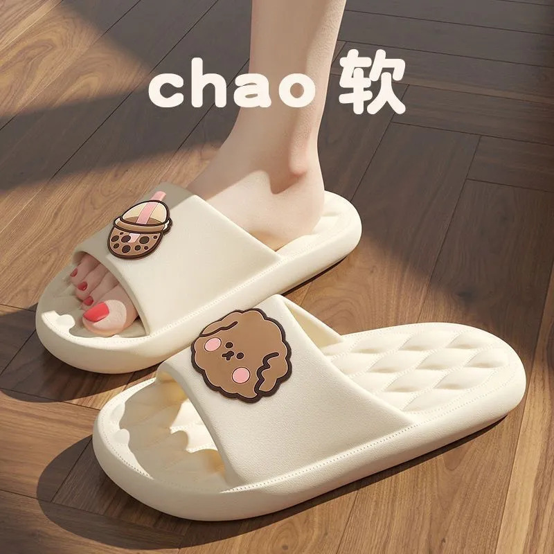 2023 Summer New Soft Bottom Slippers Leisure Home Indoor Bathroom Non-Slip Cute Outdoor Couples Sandals Women