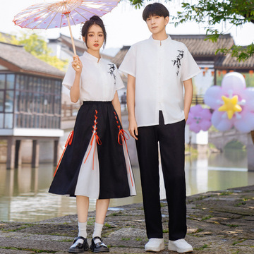 班服古风汉服成人礼高中生五四红歌比赛初中朗诵演出大合唱演出服