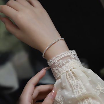 正品施家珍珠手链女简约百搭时尚轻奢手串2024网红爆款新潮手饰品