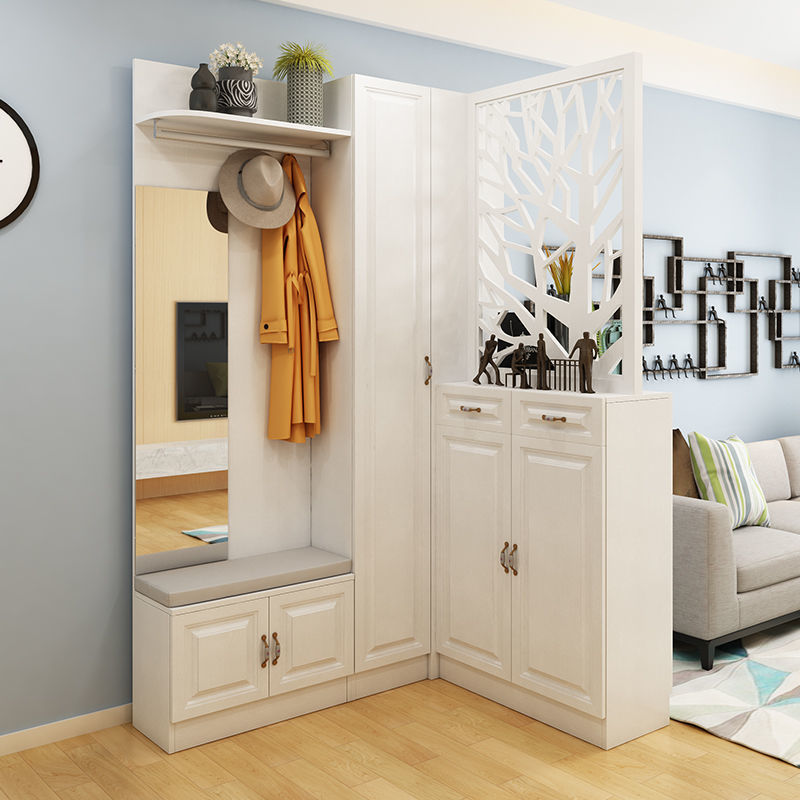 l型鞋柜转角简约现代门厅鞋柜隔断别墅多功能储物柜玄关套房分层