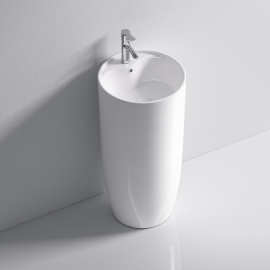 陶瓷立柱盆一体落地式洗手盆阳台小户型圆形洗脸盆卫生间洗手台盆