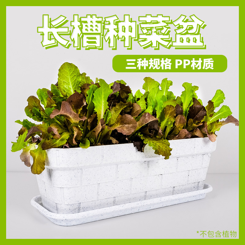 货源厂家批发家庭阳台菜盆长方形特大号塑料园艺种植长槽花盆