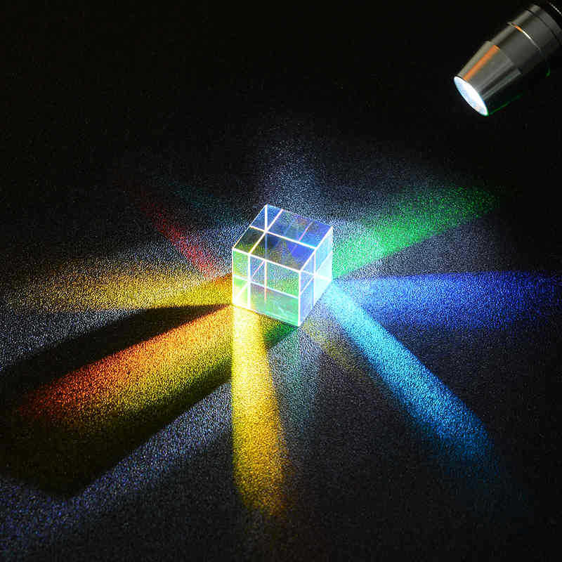 合色棱镜玻璃三棱镜光学玻璃镜片镀膜小胶合透镜光之立方