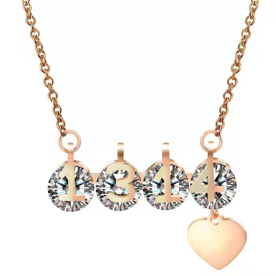 爱的表白潮钛钢1314字母love玫瑰金项链女网红同款时尚不掉色吊坠