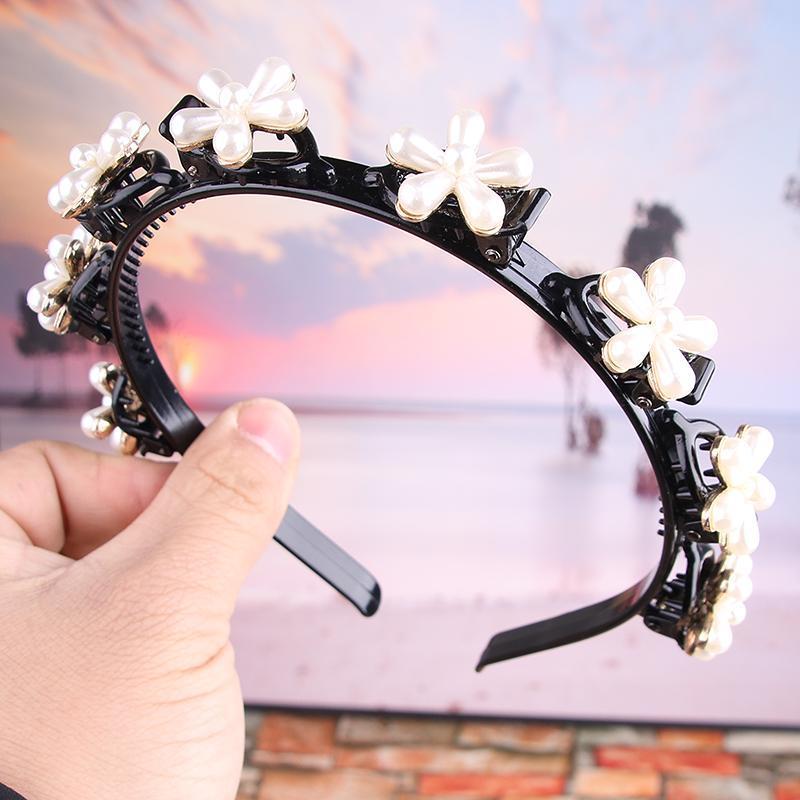 Retro Pearl Headband Simple Braided Hair Artifact Korean Style Bangs Korean Style Headband Female Princess Super Fairy Hairpin Sweet