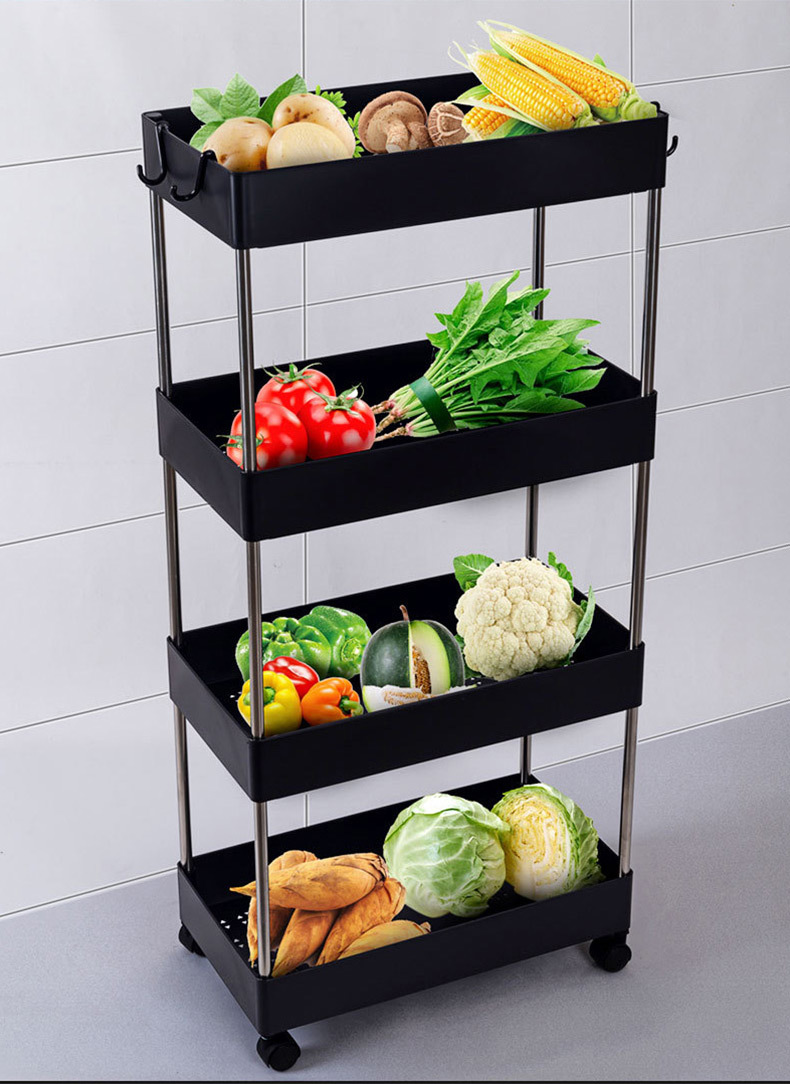 创意可移动夹缝置物架 家用厨房小推车储物架 浴室落地多层收纳架