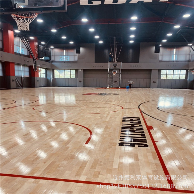 运动木地板 体育锻炼场地室内篮球运动木地板 单龙骨安装经济使用