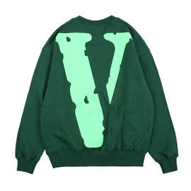 nagri男装潮牌新款vlone大v字母logo长袖套头衫男式宽松圆领卫衣