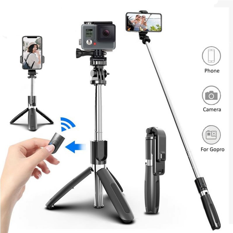 manufacturer mobile phone bluetooth selfie stick mobile phone universal live streaming photography bracket 1m aluminum alloy mobile camera artifact