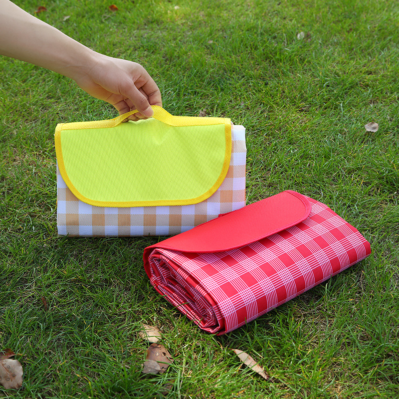 outdoor picnic mat thickened moisture-proof mat outing mat portable picnic mat 600d oxford plaid picnic cloth
