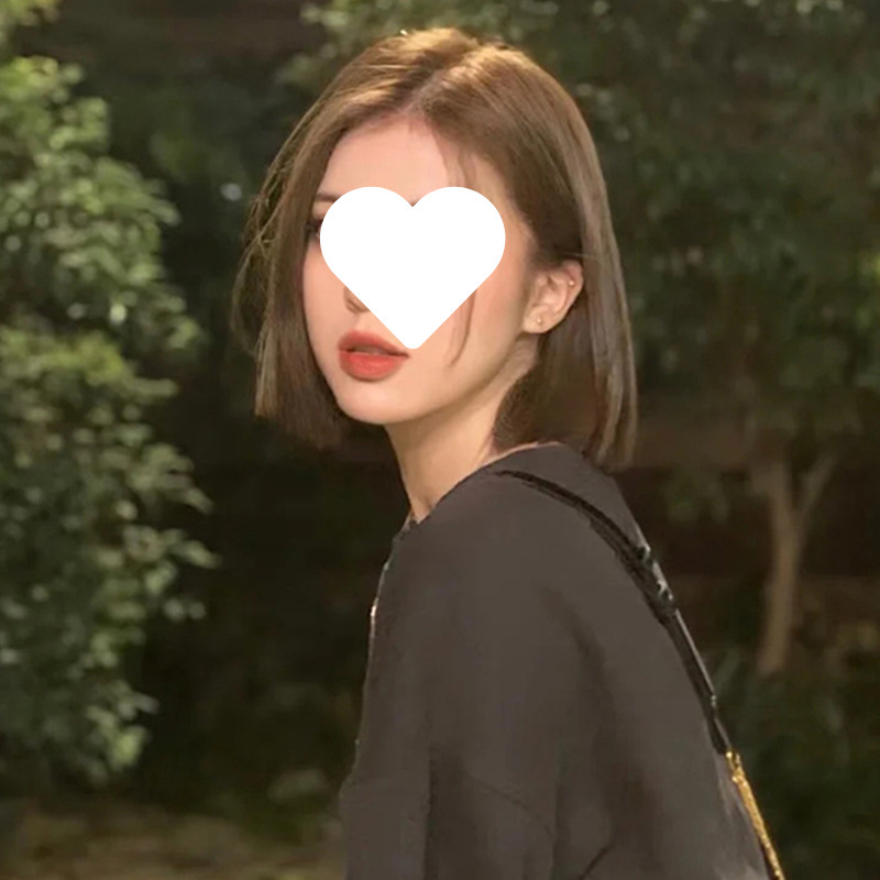 网红韩式假发女短发一刀切气质修脸减龄中分无刘海短直发全头套式