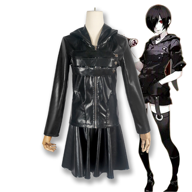 现货东京喰种食尸鬼cosplay服装雾岛董香战斗服cos女款皮外套校服