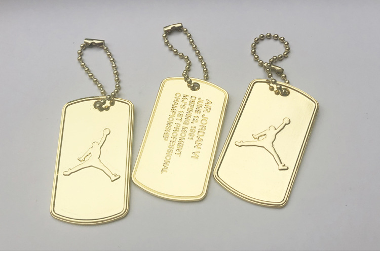 适配aj1 4 5 13 aj6dmp金色吊牌金属vi黑金篮球鞋吊牌个性潮diy