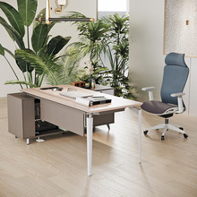 老板办公桌简约现代总裁桌中班台单人经理办公室商用主管桌椅组合