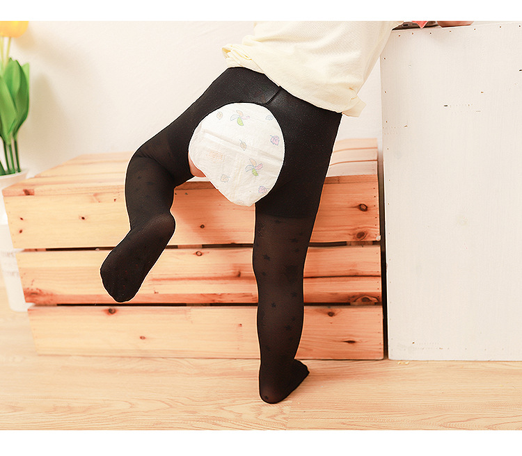 03岁婴幼儿宝宝开档夏季薄丝袜不易勾丝小熊提花连裤袜女童防蚊袜