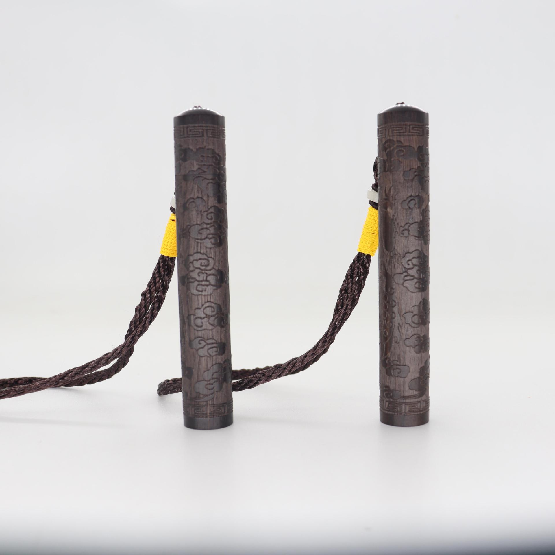 紫光檀火折子电子打火机点烟器可充电乌木复古雕花檀木点烟器批发