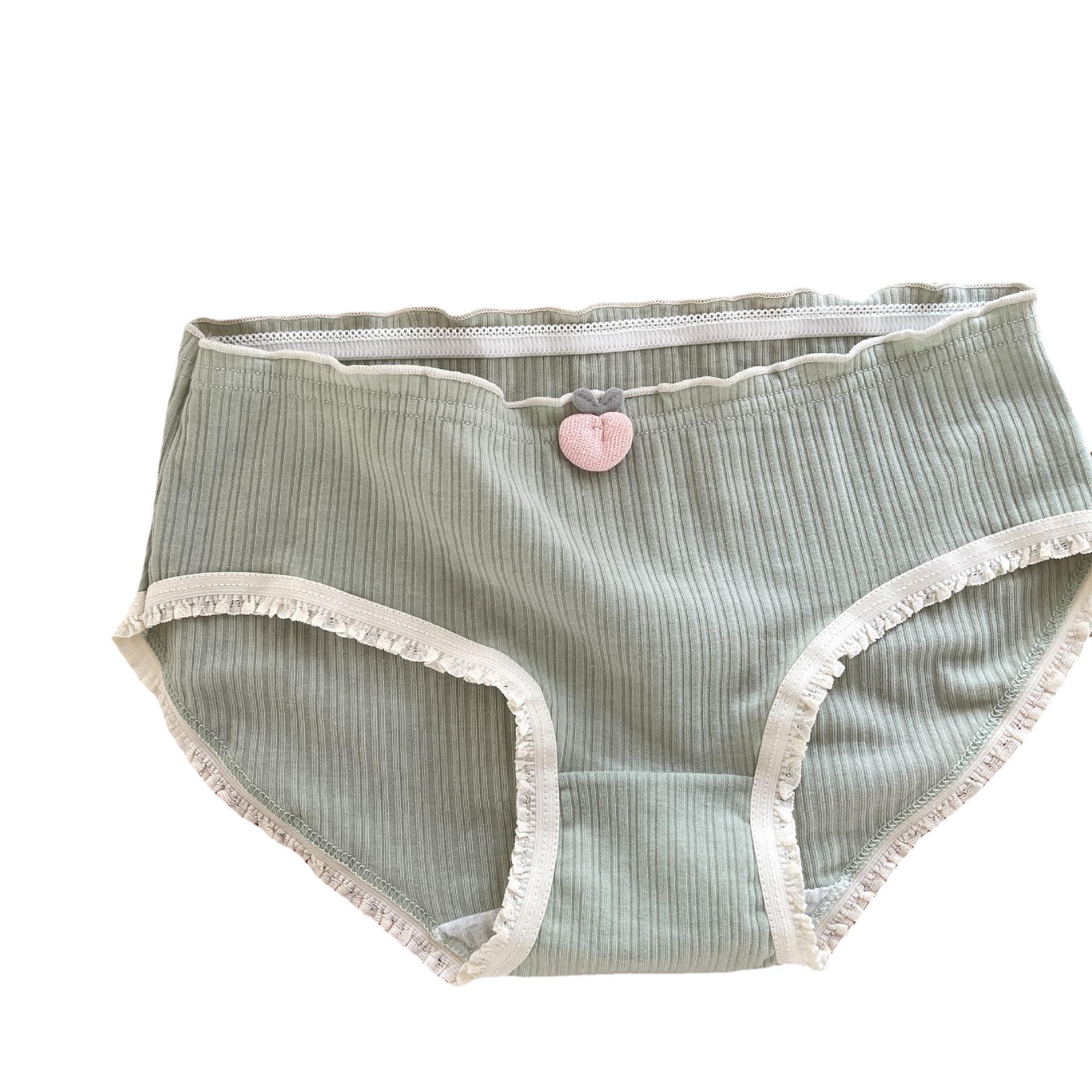 Ka Meow Class a Breathable Cotton Underwear Female Cotton Mid Waist Peach Japanese Girl Cotton Crotch Women's Triangle