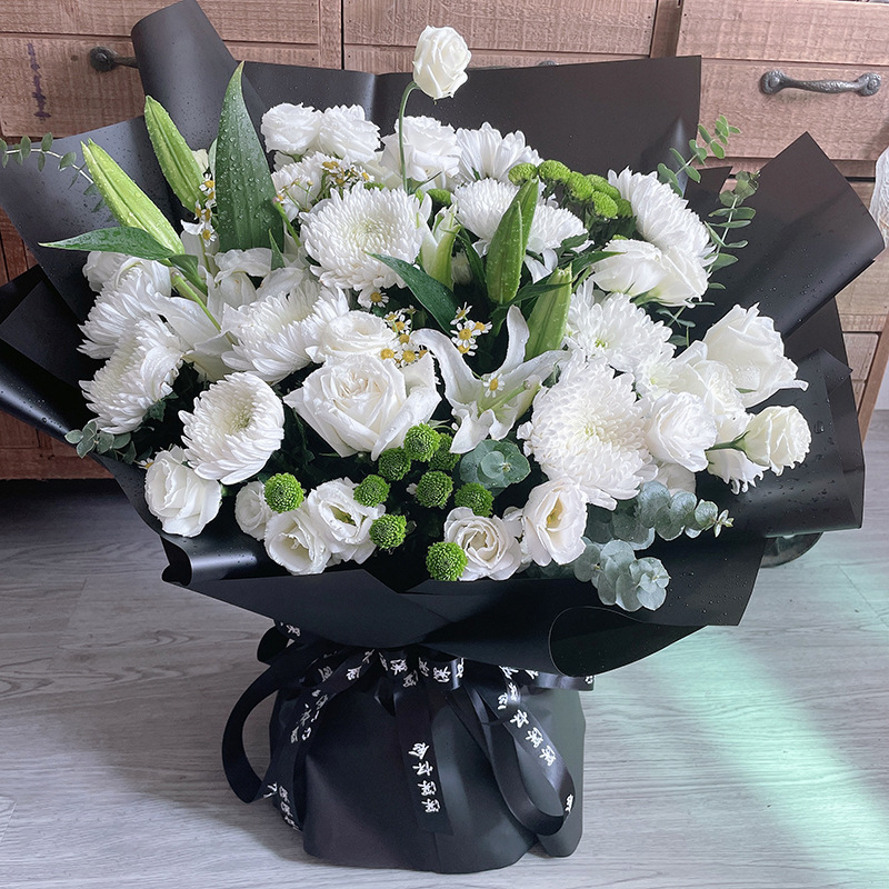 清明节菊花花束扫墓祭奠祭祀悼念鲜花速递同城北京上海杭州配送店