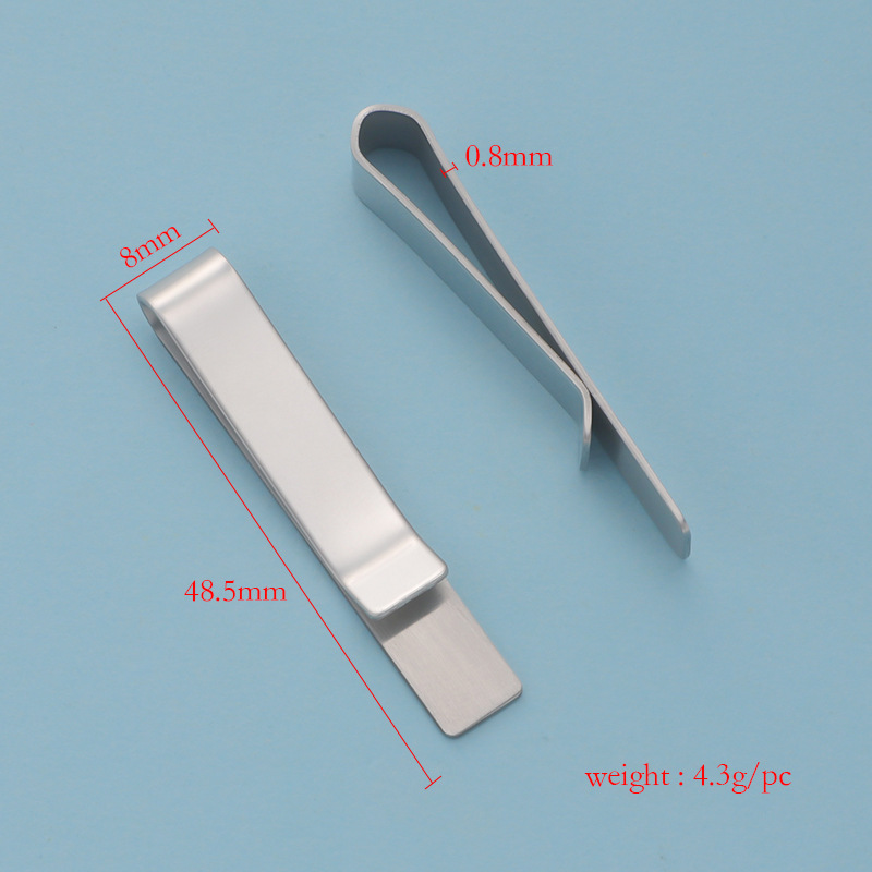 Cross-Border Hot-Selling Mirror Stainless Steel Simple European and American Style Suit Tie Clip Jewelry Glossy Laser Wallet Clip