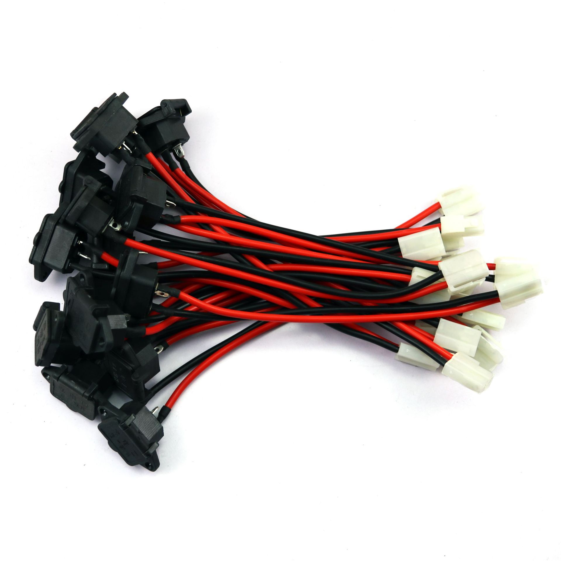 电动车配件电瓶连接线充电插口弯头线开关线转换线三轮车插头