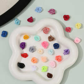 新款手工缎带1cm花朵辅料头饰发簪diy装饰配件连衣裙毛绒大衣配饰